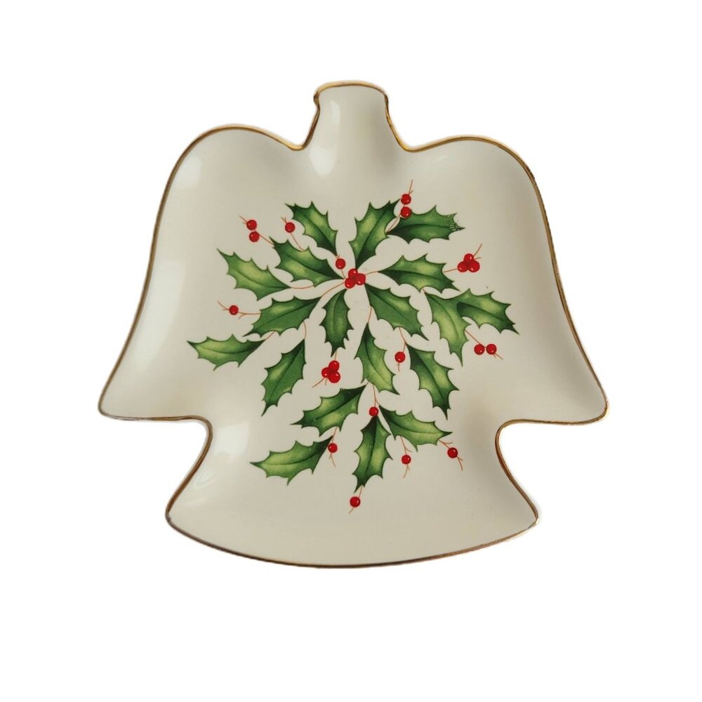 Lenox Hosting the Holidays Holly and Berries Angel Plate